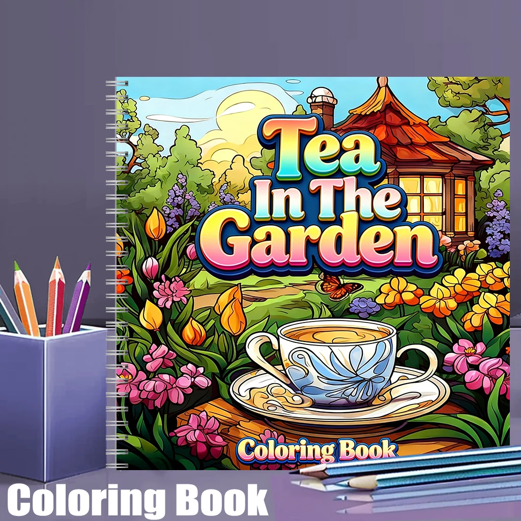 Tea In The Gardens Coloring Bo - Event Supplies avaliação e preço